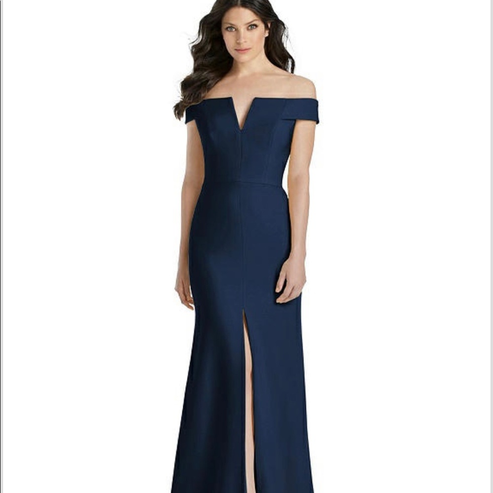 Dressy Collection Midnight Off-the-shoulder gown